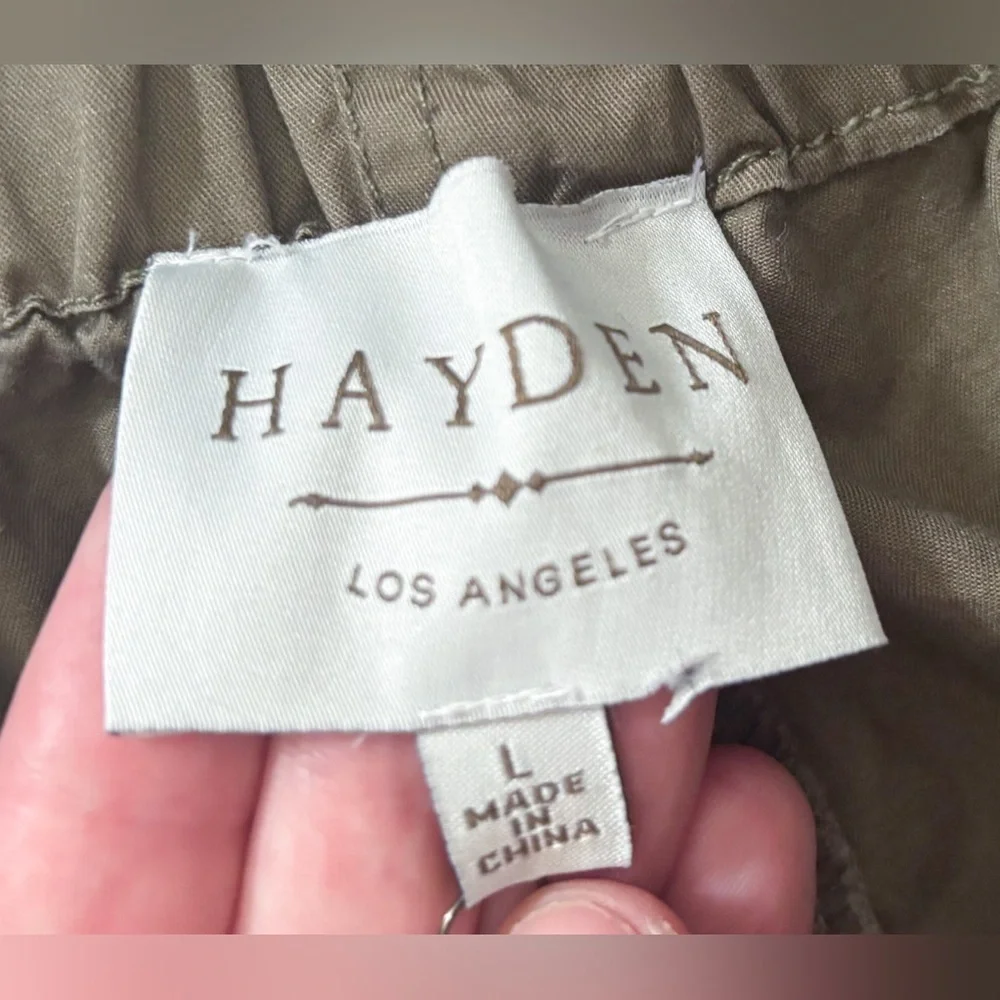 Hayden Olive Green Paper Bag Waist Pants Junior Large Goblin Gremlin Core Grunge